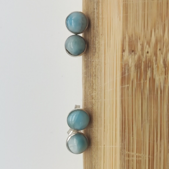 Larimar Silver 925 Studs💎 - Picture 2 of 2